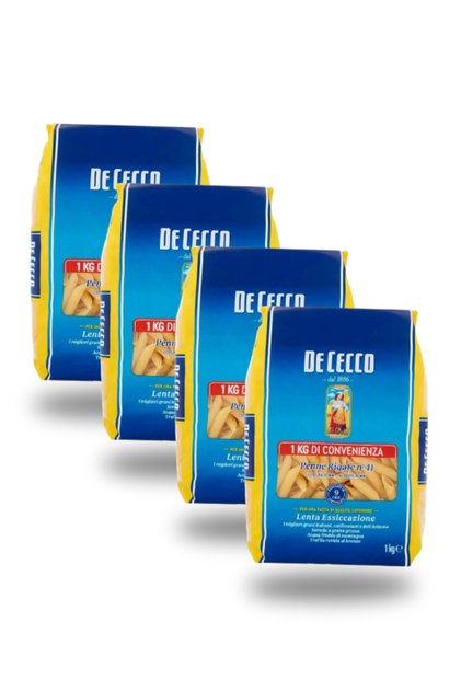 De Cecco Penne Rigate Makarna 1 Kg X4 | 4'lü Ekonomik Paket – Italyan Kalitesi