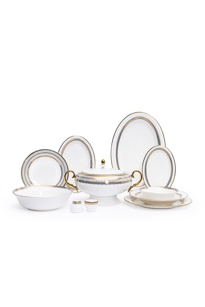 Palace Kionas 12 Kişilik Yuvarlak 60 Parça Bone Porselen Yemek Takımı