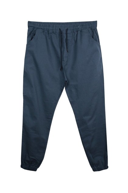Elastic Leg Lace-Up Oversized Gabardine Trousers Indigo Suitable for Men 118 -156 Kilos