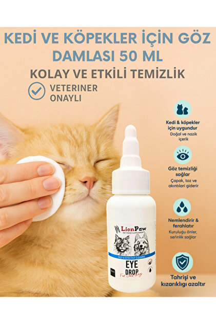 LİON PAW Kedi ve Köpek Göz Temizleme ve Bakım Solüsyonu 50 ML