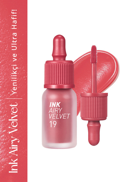 Uzun Süre Kalıcı ve Hafif Formüllü, Kadife Bitişli Tint PERIPERA Ink Airy Velvet (19 Elf Light Rose)