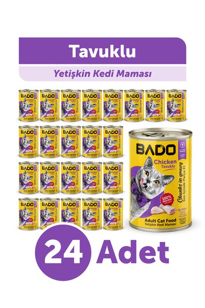 Yetişkin Yaş Kedi Maması Tavuk Etli 400Gr 24'lü