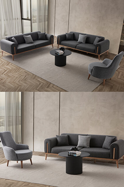 EDSY HOME Riva 3+3+1+1 Koltuk Takımı Antrasit - Fiyatı, Yorumları