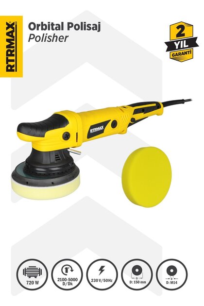 Rtrmax Rtm1450 Orbital Polisaj Makinası 720 W 150 Mm - Fiyatı