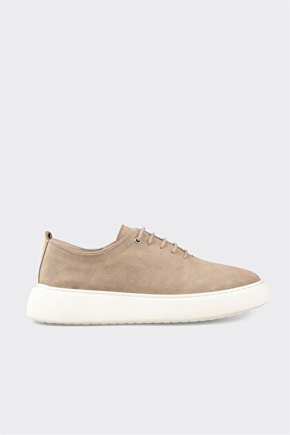 Beige Leather Men's Casual Shoes
