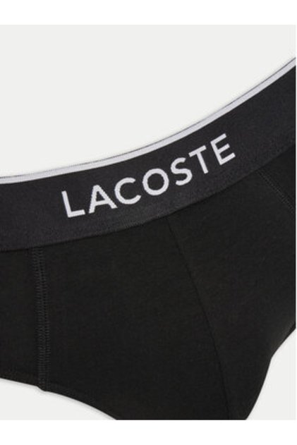 Set bărbătesc de 3 perechi de chiloți negri LACOSTE-8H1293 031 BLACK