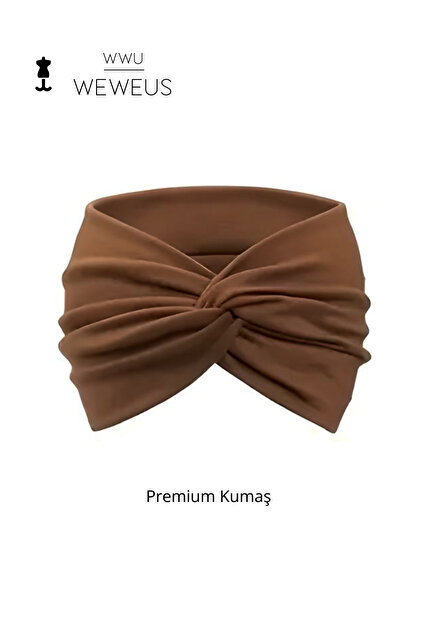Dark Brown Plain Premium Women's Hair Band