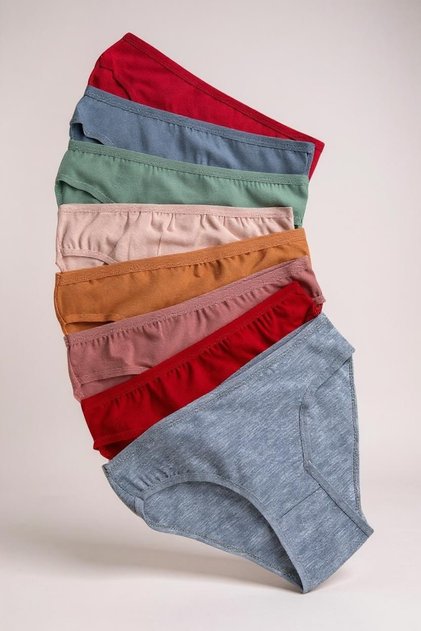6 Pack Solid Color Cotton Teen Girls Briefs (Size S/M for Age 13-18)