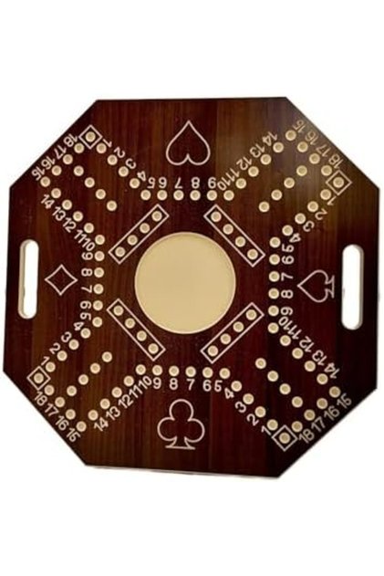 Jackaroo Wooden Board Game for 4 Players, Big Size Board Game with 1 Deck of Cards and 16 Marbles, Fun Family Strategy Game for Kids and Adults Age 8+