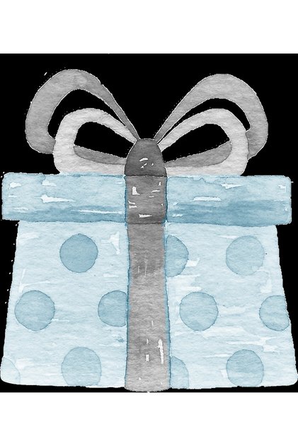 Polka Dot Blue Gift Box Wall Sticker
