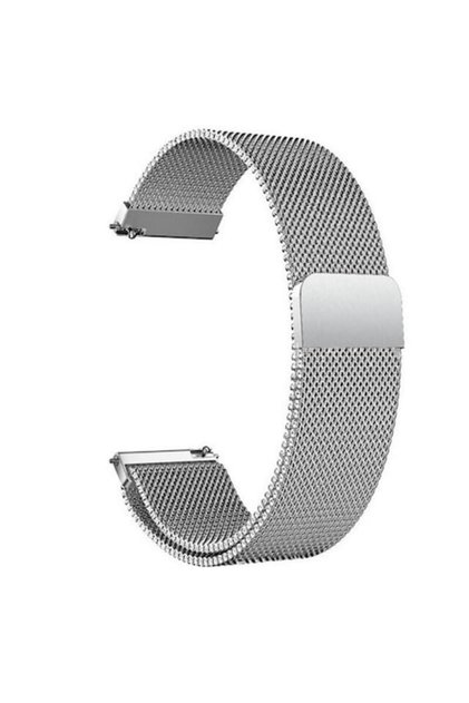 Brățară inteligentă metalică idealStore, oțel inoxidabil premium, închidere magnetică, reglabilă, 22 mm, gri