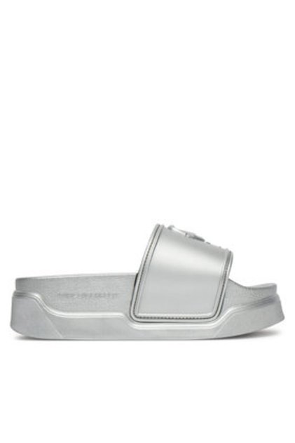 Papuci de damă argintii KARL LAGERFELD-KL88819 VSL SILVER RUBBER