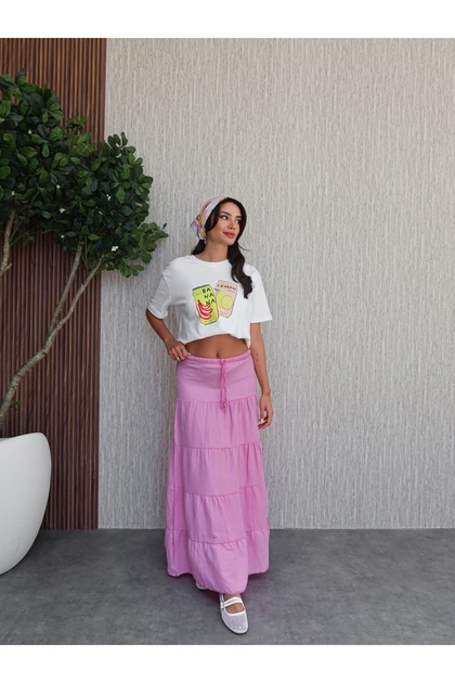 Muslin Layered Long Skirt