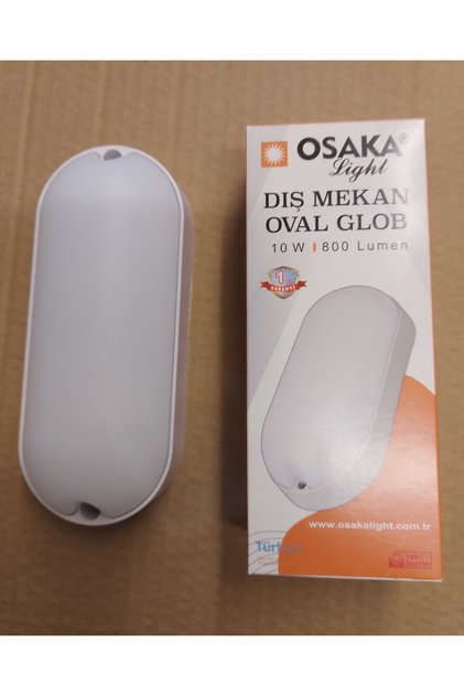 10w 6500k Beyaz ışık Dış Mekan Sıva Üstü 800 Lümen Oval Glop Led Armatür E Enerji 17x7cm Ebatındadır