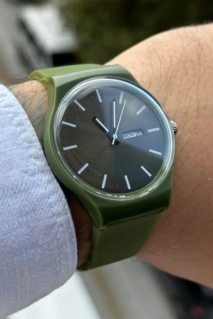 Unisex Silicone Band Green Wrist Watch