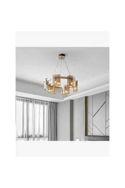 Lustra Led Модерна Полирана Златна Стъклена Лампа G9 X 6