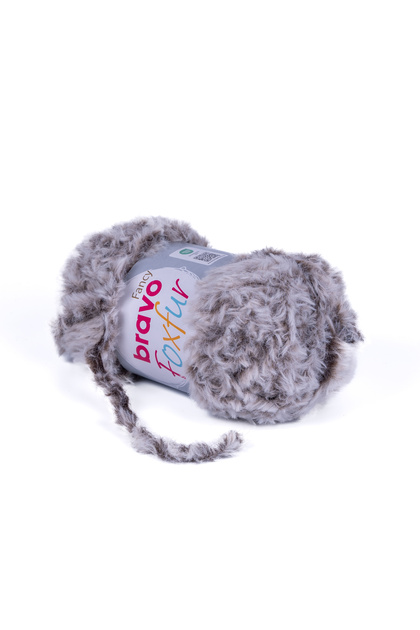 Foxfur Fur Yarn 100 Gr 50 Meters (Color Code: 79) Dark Brown White Melange