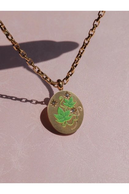 Vintage Leaf Steel Necklace