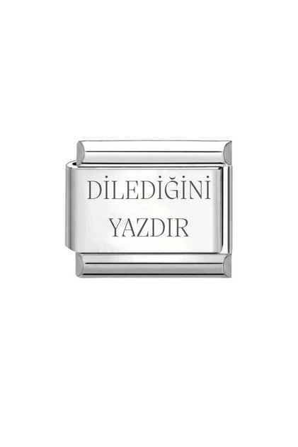 Kişiselleştirilebilir Dilediğini Yazdır Çelik Italyan Charm 1 Adet