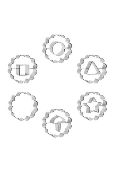 Set 6 forme pentru prajituri, 6 x 6 cm, otel inxodabil, argintiu