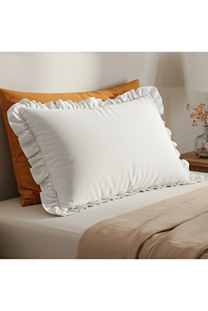 Ruffled Ranforce Fabric Pillow Case 50 X 70