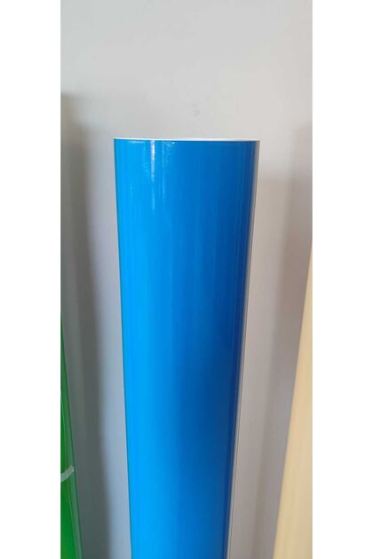 Glossy Light Blue Adhesive Foil Kitchen Cabinet and Furniture Covering Foil 61cm X 100cm