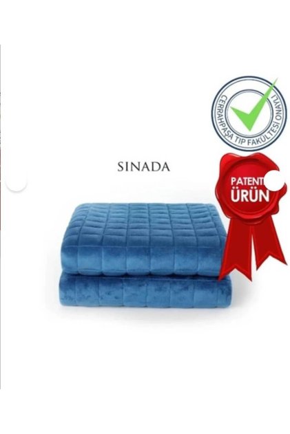 Ağırlıklı Battaniye Yorganı 12 Kg Mavi 200X220 %100 Yün Dolgulu 4 Mevsim Kullanılabilir