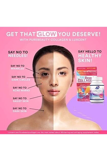 PURE BEAUTY Collagen & Lux-cent Glutathione Caps Duo, Japan Made &  Formulated - 1 Month Supply- Trendyol