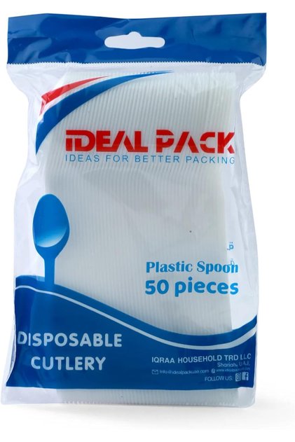 White Plastic Tea Spoons – 50 Pieces