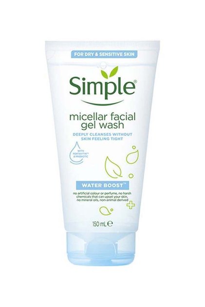 Simple Waterboost Face Wash For Sensitive Skin Micellar Deeply Cleanses Skin 150ml