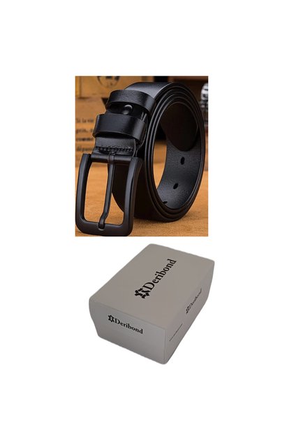 Black Belt Men's 4 cm Special Boxed Gift Faux Leather