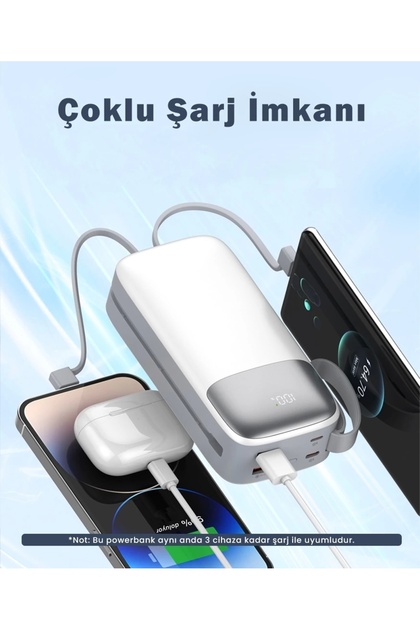 SWORD 30000 Mah Kablolu Powerbank Sw-30po3 Beyaz - Fiyatı, Yorumları