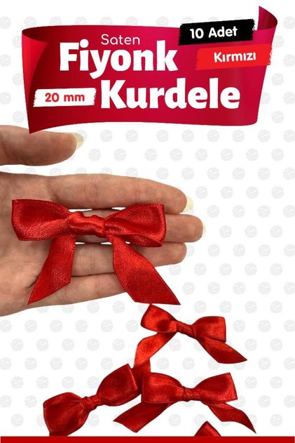 Satin Bow Ribbon Ornament 10 Pieces -T1423-