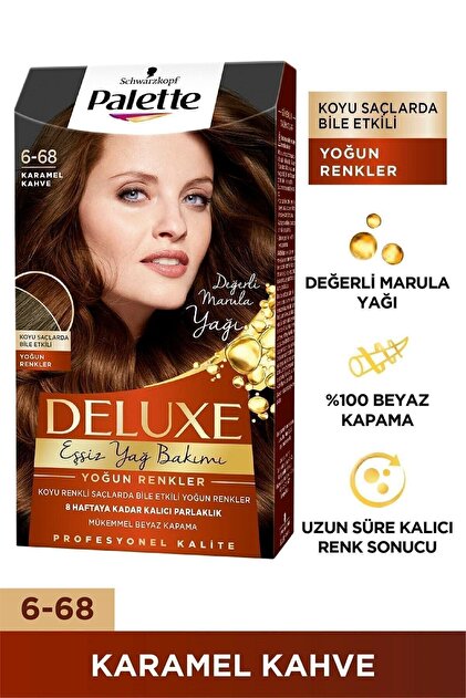 Deluxe Saç Boyası Yoğun Renkler 6-68 Karamel Kahve