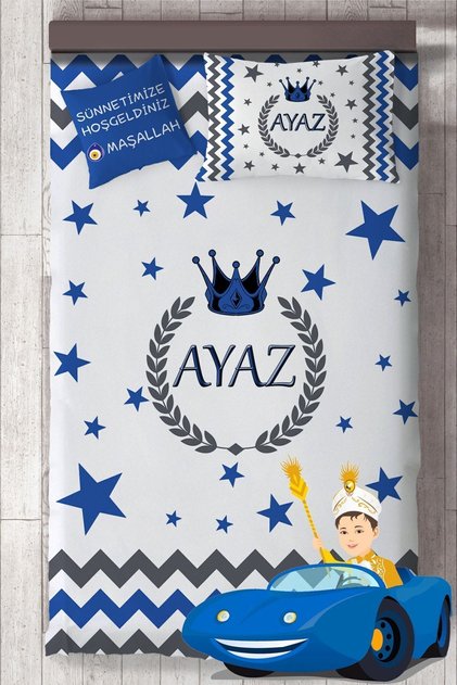Isim Yazdırılabilir Sünnet Yatak Örtüsü Takımı Mkt-4037