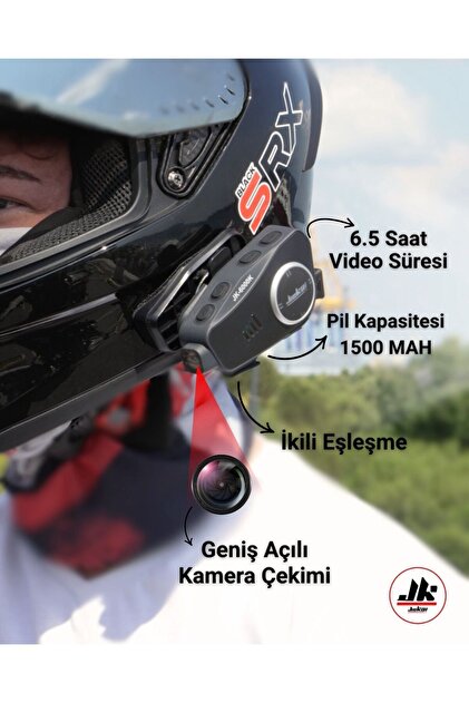 Jiekai JK-6000K KAMERALI İNTERKOM MOTORCU KULAKLIK 2'Lİ EŞLEŞME