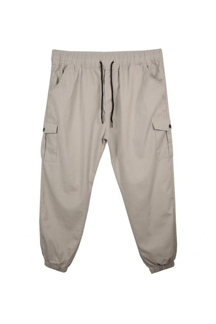 Pantaloni Jogger pentru bărbați, mărime mare material elastic cu pantaloni de cauciuc și buzunar cargo piese, Stone