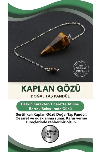 Sertifikalı Kaplan Gözü Doğal Taş Pandül - S013