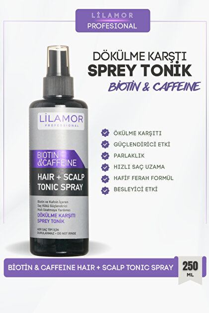 Lilamor 250 Ml Biotin & Kafein Dökülme Karşıtı Tonik Sprey