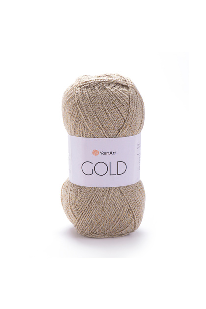 Gold - Glittered Hand Knitting Thread Beige-9048
