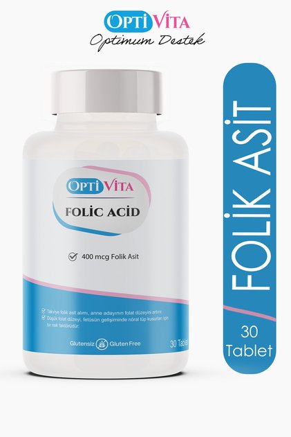 Folic Acid 400 mcg 30 Tablet Folik Asit