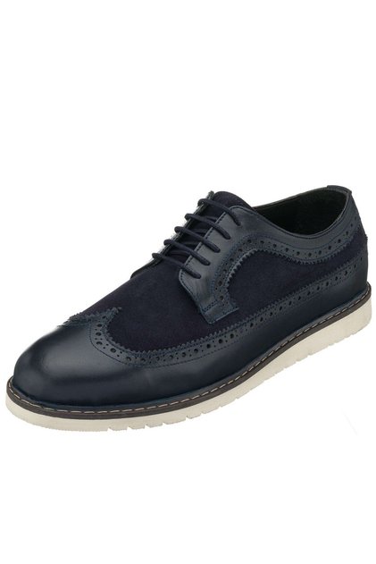 45 - 46 - 47 - 48 -49 - 50 Nrm12433 Navy Blue Garnished Large Size Wide Mold Men's Shoes