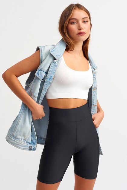 Black Extra High Waist Biker Tights
