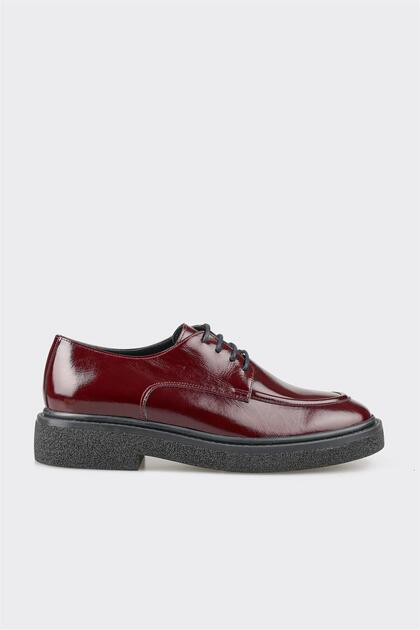 Burgundy Leather Women's Casual Shoes