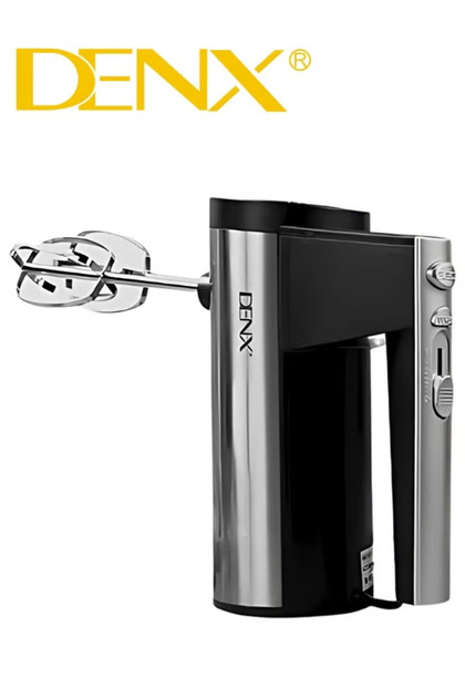 خلاط يدوي كهربائي DX3210 - قوة 200 واط، 5 سرعات، مصنوع من الفولاذ المقاوم للصدأ مع 4 ملحقات