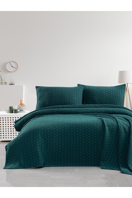 Elvira Bedspread Set Double Green Boxed