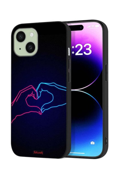 Apple iPhone 15 Protective Case Cover Touching Hand Making Heart