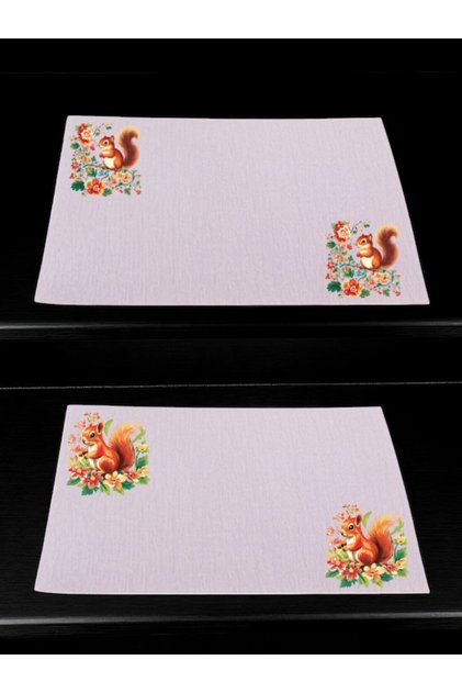Flower and Squirrel Printed Kitchen Table Linen Serving Cloth 28X40 cm American Service