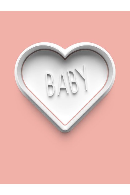 Baby Written Heart Cookie Mold and Sugar Dough Mold