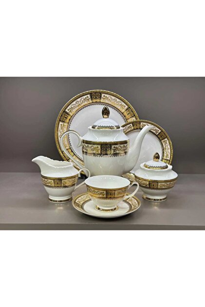 Roykıng 24 Parça Porselen Çay Seti 24K Altın